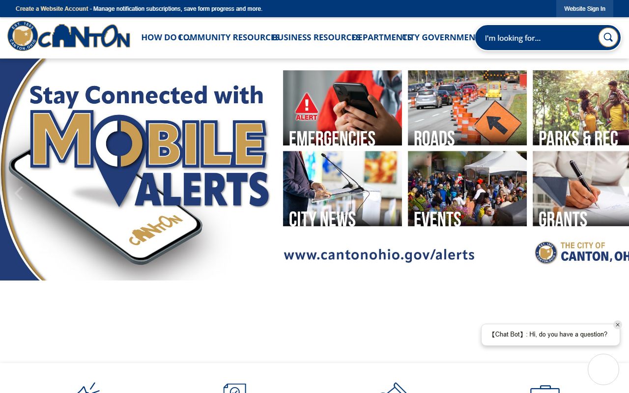Canton city homepage for Canton bench warrants information