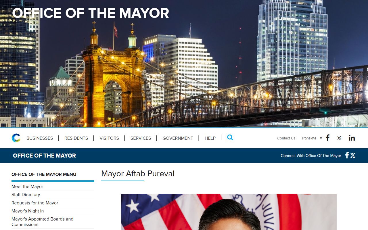 Cincinnati Mayor's Office page for Cincinnati bench warrants