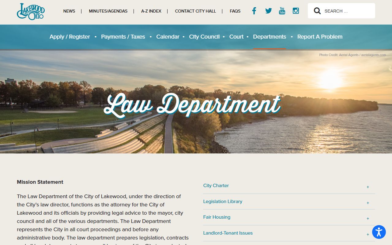 Lakewood Law Director page for Lakewood bench warrants