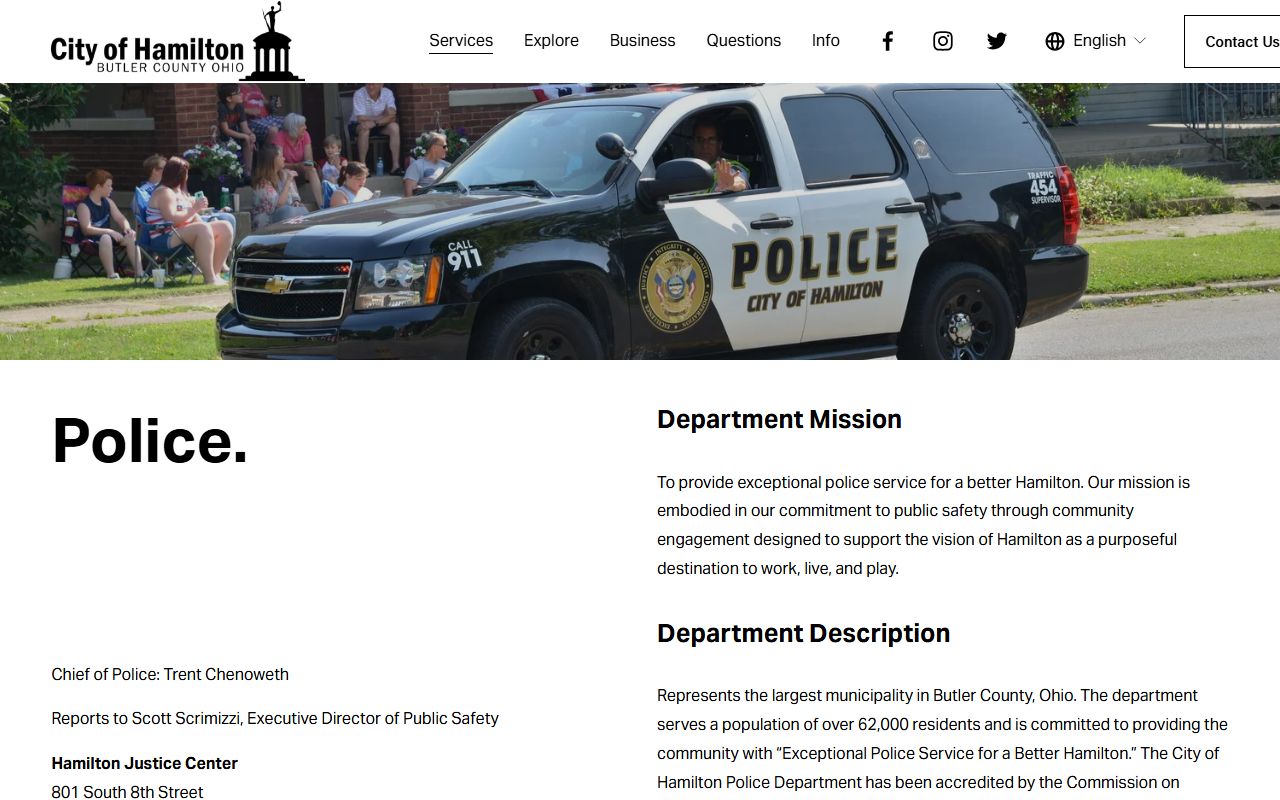 Hamilton Police Department page for Hamilton bench warrants