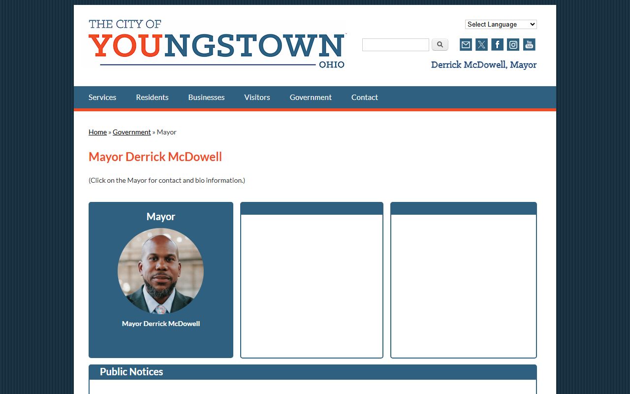 Youngstown Mayor's office page for Youngstown bench warrants