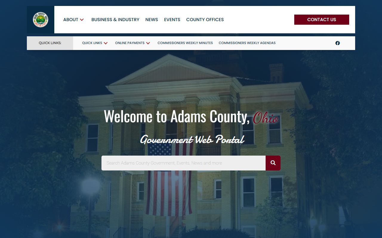 Adams County Clerk of Courts website for bench warrant records