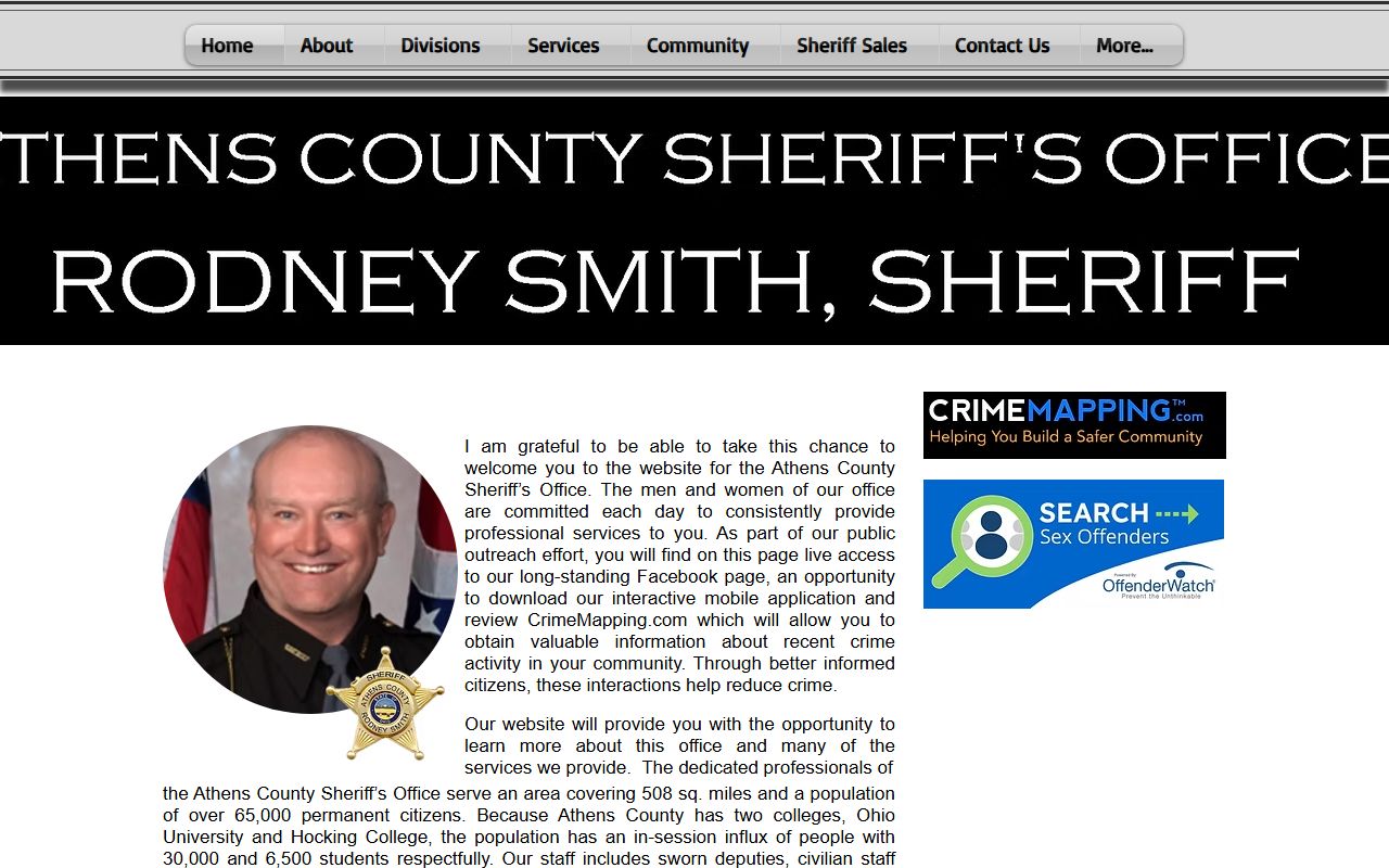 Athens County Sheriff Office website for bench warrant enforcement