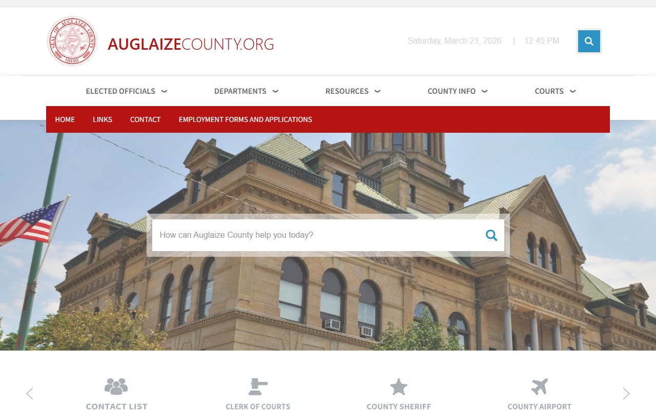 Auglaize County Clerk of Courts website for bench warrant searches