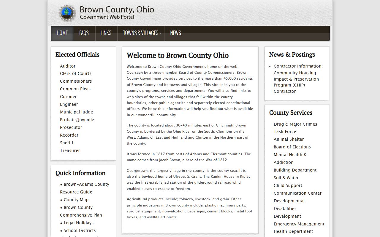 Brown County Clerk of Courts website for bench warrant records