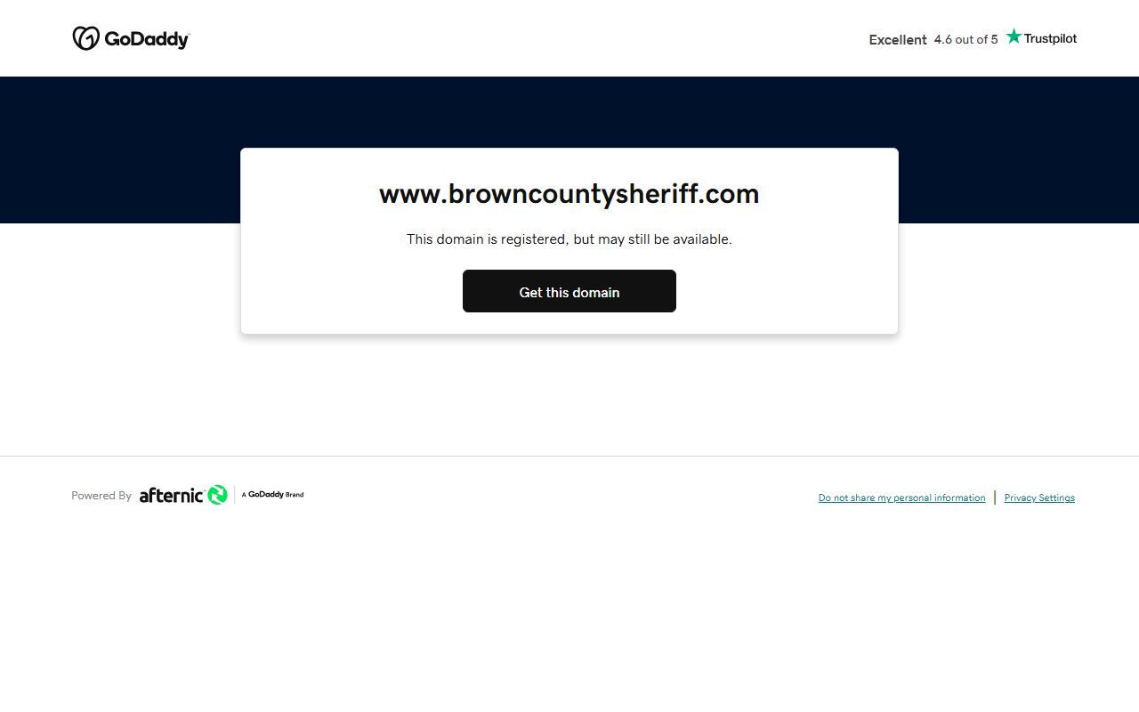 Brown County Sheriff website for warrant information