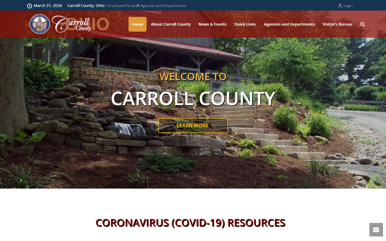 Carroll County Clerk of Courts website for bench warrant records