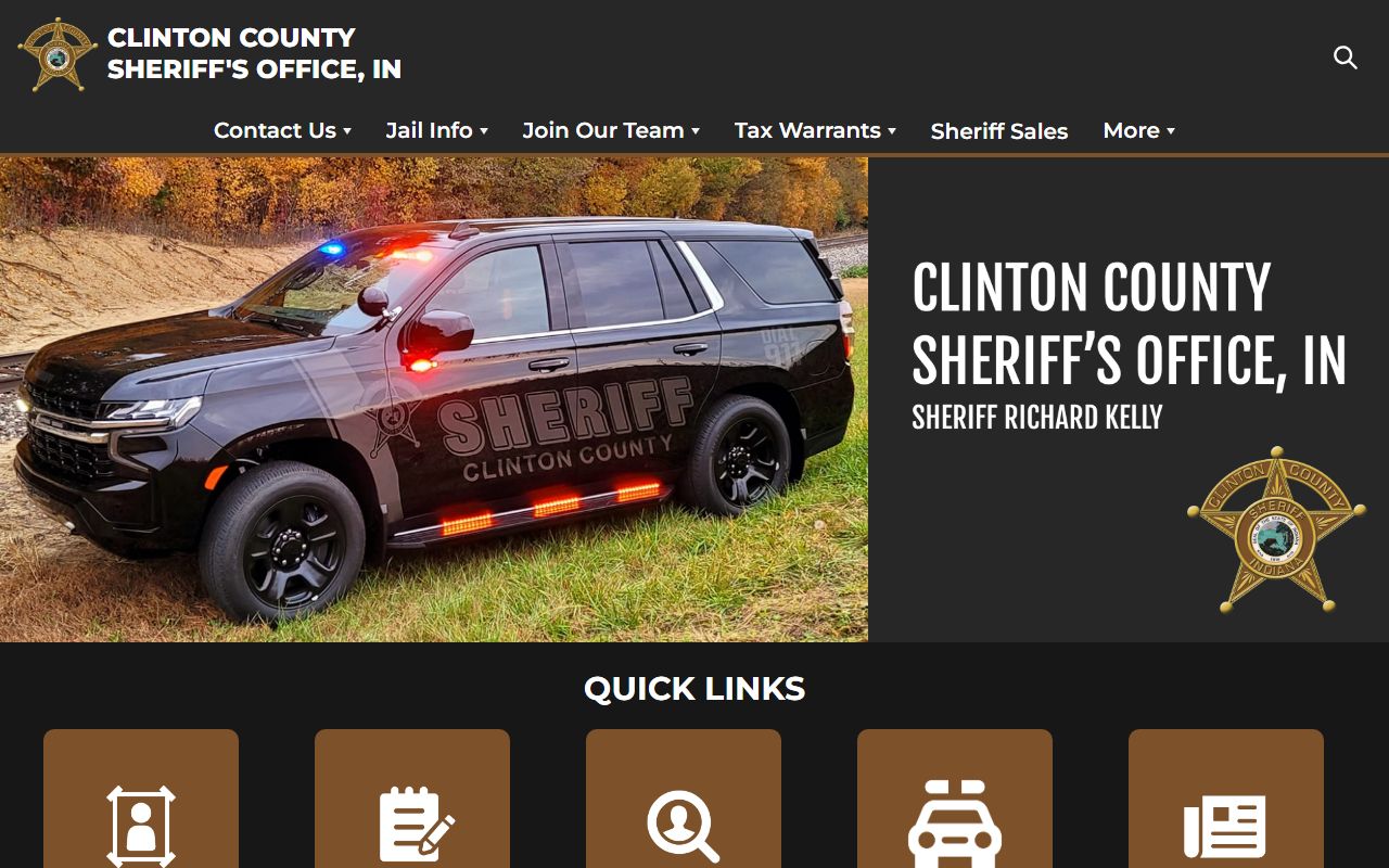 Clinton County Sheriff warrants page for bench warrant information