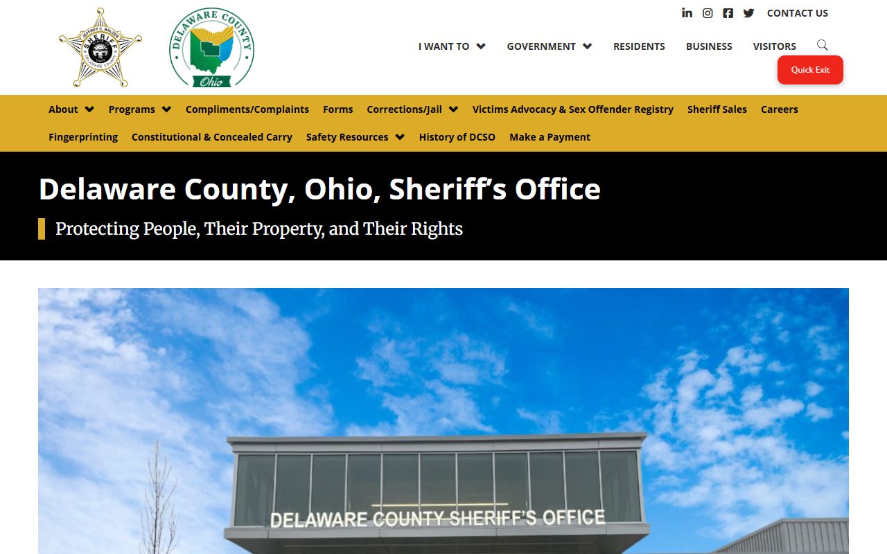 Delaware County Sheriff's Office warrants page