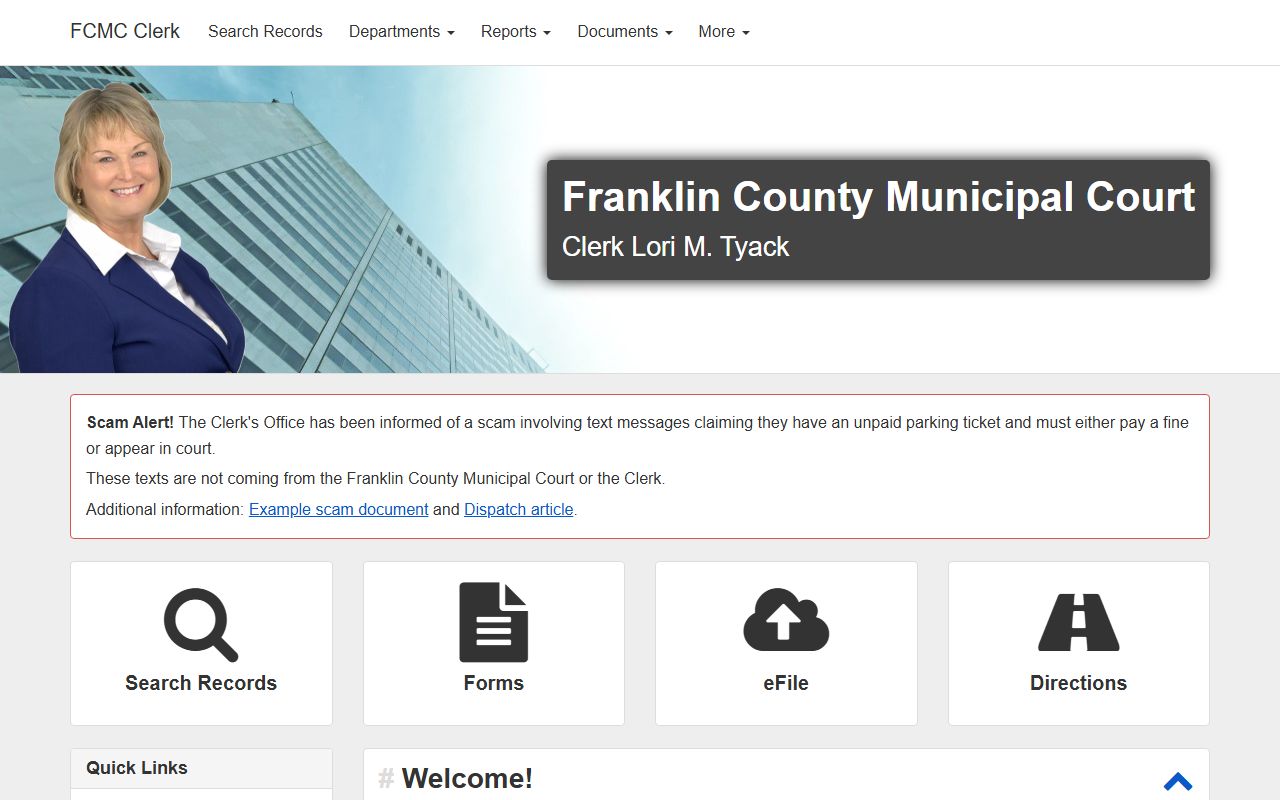 Franklin County Municipal Court bench warrant search portal