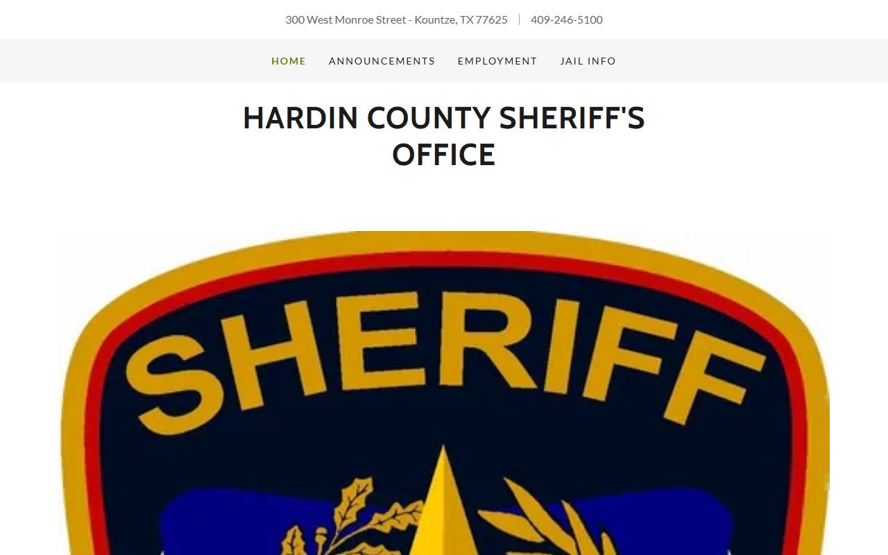 Hardin County Sheriff warrant enforcement for bench warrants