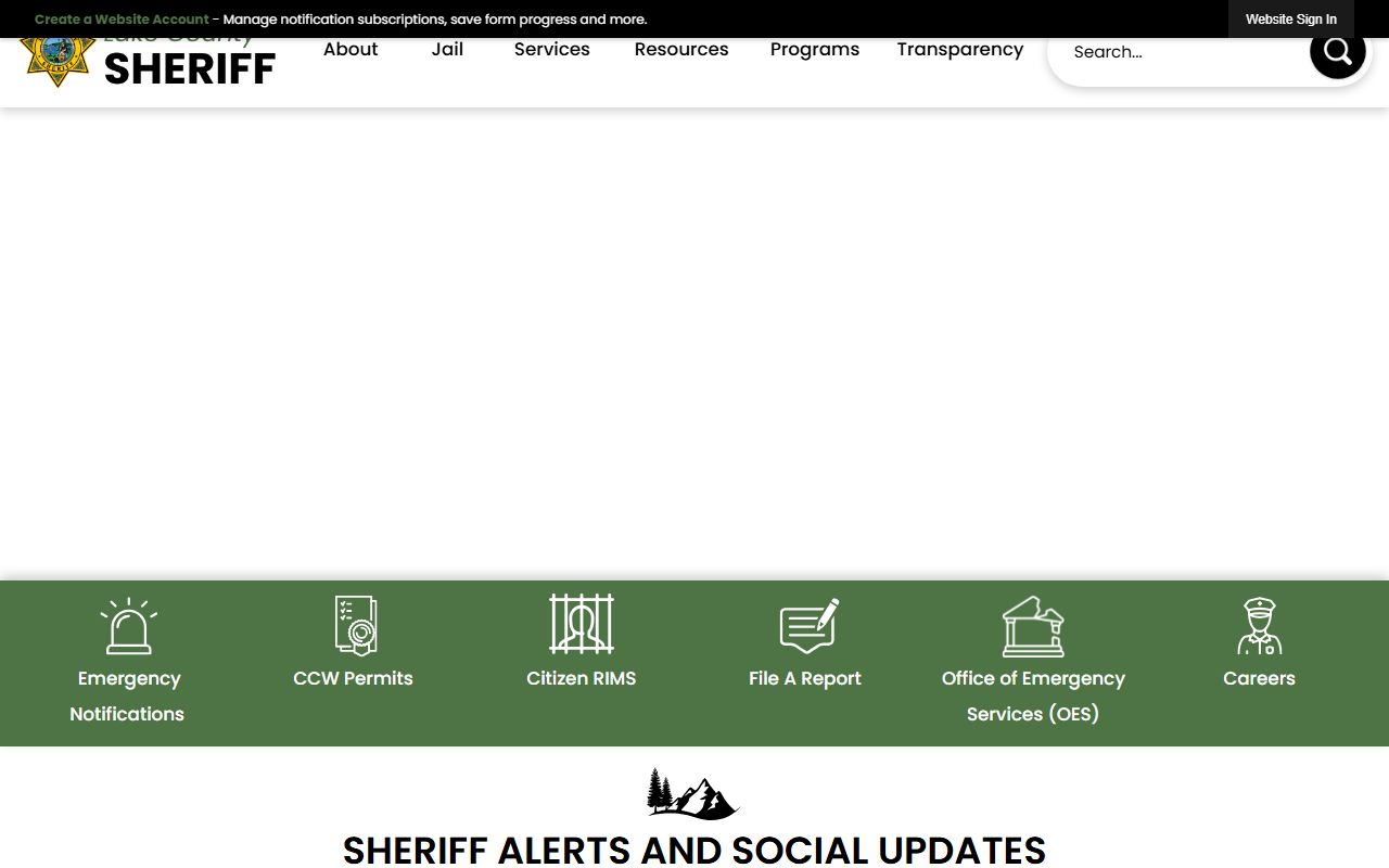 Lake County Sheriff warrant information for bench warrants