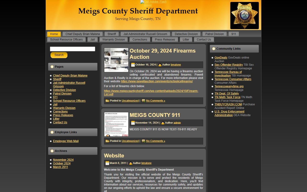 Meigs County Sheriff bench warrant enforcement