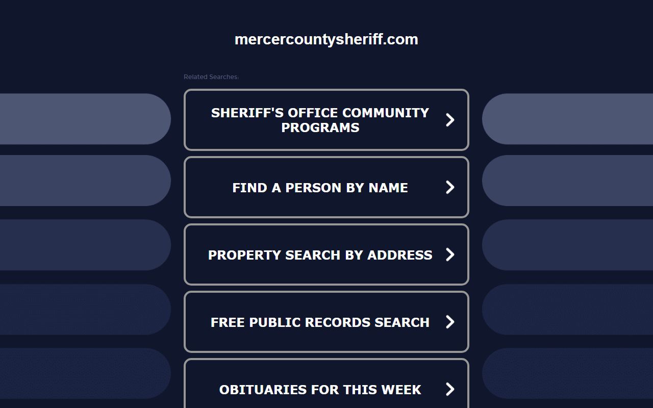 Mercer County Sheriff bench warrant enforcement